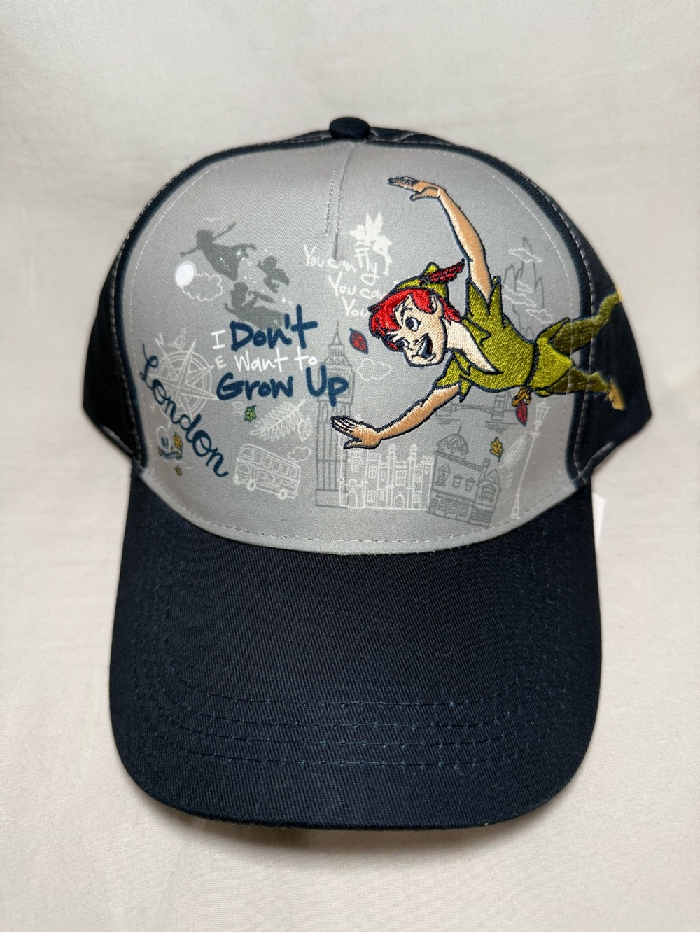 Disney Parks Peter Pan Dont Grow Up Baseball Cap Hat Believe You Can Fly Adult
